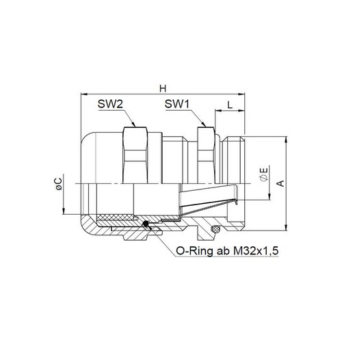 50.632M/EMVDL JACOB Perfect EMV Kabelverschraubung M32x1,5 Produktbild Additional View 1 L