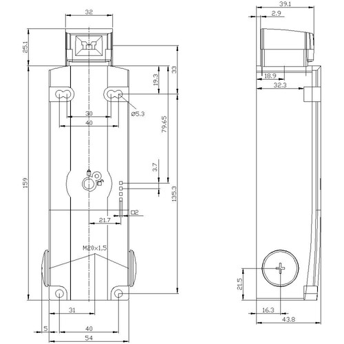 3SE5312-1SD11 SIEMENS Sicherheits- Positionsschalter m. Zuhaltung Met. Produktbild Additional View 2 L