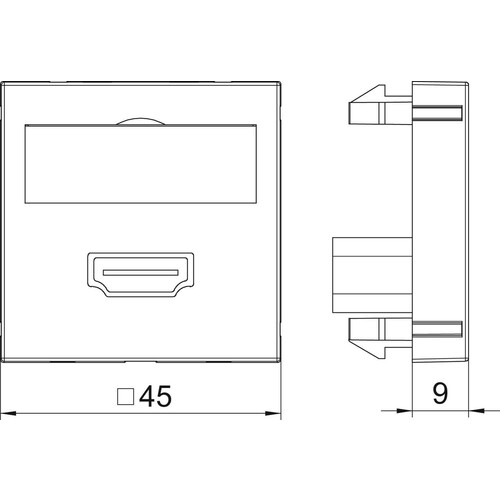 6104802 OBO MTG-HD S RW1 Multimediaträg. Buchse mit Schraubanschluss 45x45 rws Produktbild Additional View 1 L