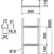 6311012 OBO WKLG Weitspannkabelleiter 110x300x6000 mit Seitenlochung Produktbild Additional View 1 S