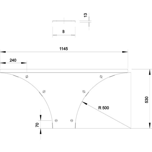 6231900 OBO WAAD200FS Deckel Anbau- Abzweigstück B200mm Weitspann-System 110 Produktbild Additional View 1 L