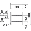 6208661 OBO LG 660 VS 6000FT Kabelleiter 60x600x6000 gelocht Produktbild Additional View 1 S