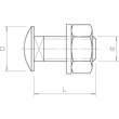 6406998 OBO FRS 8X25 F Flachrundschraube M8x25 mit Scheibe und Mutter Produktbild Additional View 1 S