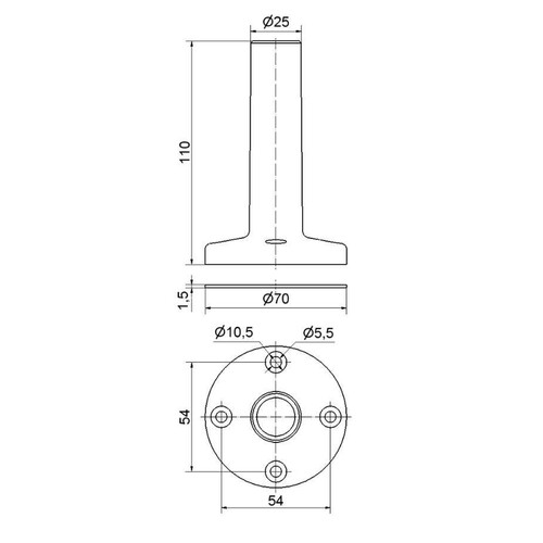 97584010 WERMA Fuß mit integriertem Rohr Produktbild Front View L