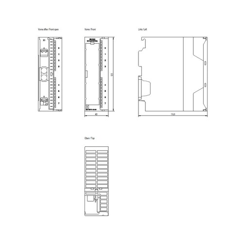 6ES7322-1BF01-0AA0 Siemens Simatic S7-300 Digitalausgabe SM 322  8 DA Produktbild Additional View 1 L