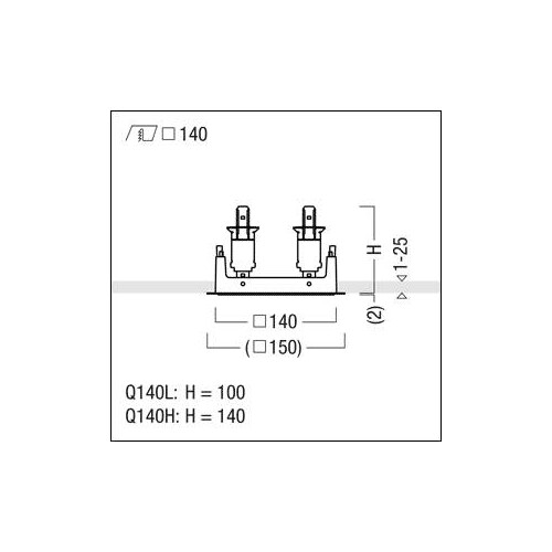 60800684 Zumtobel PANOS INF Q140 PLANARRAHMEN Planarrahmen Produktbild Additional View 1 L