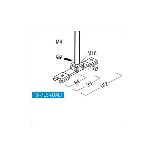 S2800470 Zumtobel 3PH/L3+DALI ABH EINSP-M BK Montagebauteil für Produktbild Additional View 1 L
