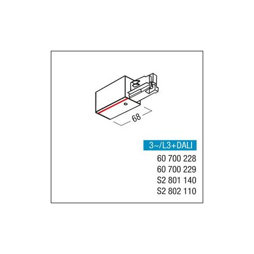 S2801140 Zumtobel 3PH EINSP R WH Anfangseinspeisung Schutzleiter rechts Produktbild Additional View 1 L