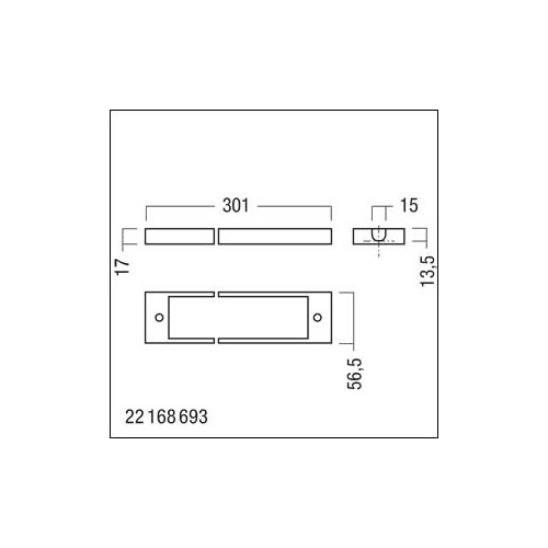 22168693 Zumtobel PURESIGN/COMSIGN 150 FRAME NTx Rahmen Produktbild Additional View 1 L