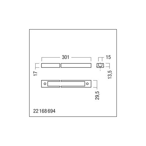 22168694 Zumtobel PURESIGN/COMSIGN 150 FRAME NDA/NSI/NPS Rahmen Produktbild Additional View 1 L