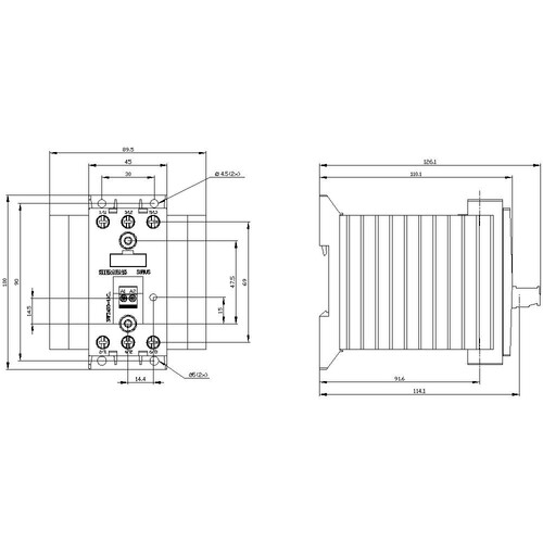 3RF2430-1AC55 Siemens Halbleiterschütz 3-phasig Produktbild Additional View 2 L