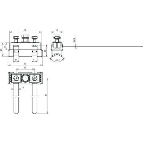 540821 Dehn EX BRS 27 Bandrohrschelle für EX-Bereich 6mm-3/4Zoll M8 Anschluss Produktbild Additional View 1 L