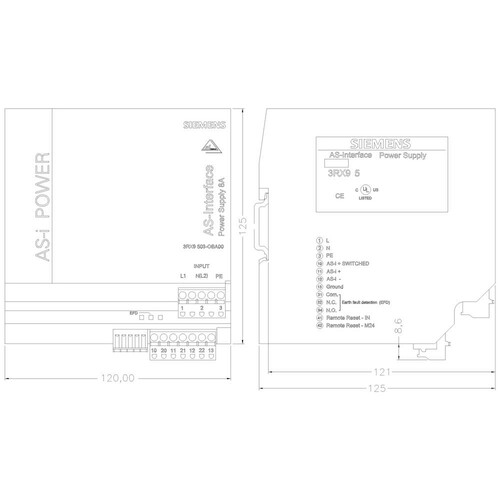 3RX9503-0BA00 SIEMENS ASI Netzteil Produktbild Additional View 1 L