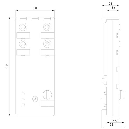 3RK1207-1BQ44-0AA3 SIEMENS ASI Analog E-Modul Produktbild Additional View 2 L