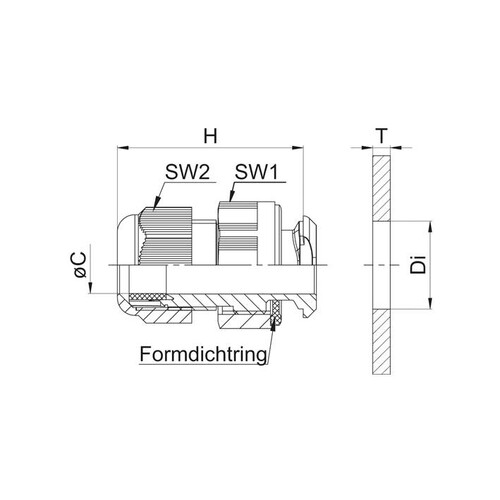 K341-1020-00 JACOB Anbauverschraubung Perfect Fix M20 RAL 7035, ohne Werkzeug Produktbild Additional View 1 L