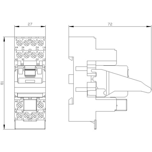 LZS:PT5A5L24 SIEMENS Steckrelais Komplettgerät DC 24V 4WE inkl. Sockel Produktbild Additional View 2 L