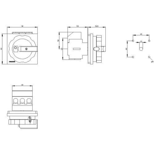 3LD2504-0TK53 Siemens Not-aus-Schalter 3pol,63A 22KW Produktbild Additional View 2 L