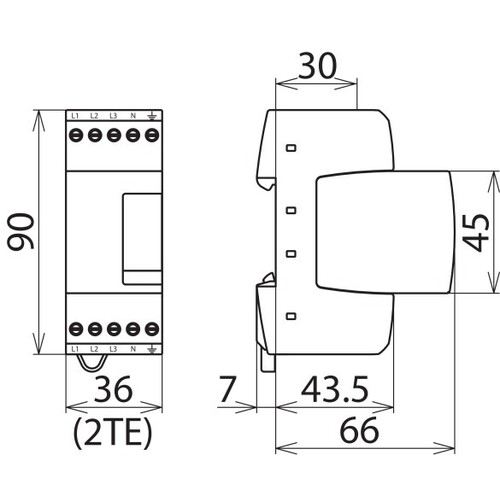 953400 DEHN    DR M 4P 255  4polig Dehnrail Überspannungsableiter Typ 3 Produktbild Additional View 3 L