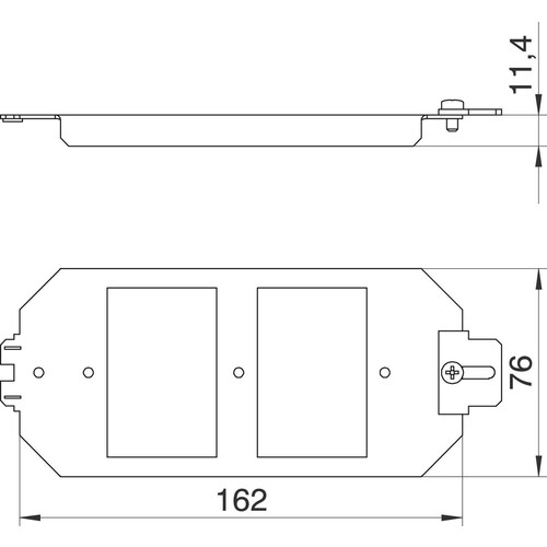 7407836 OBO MTU2 Grundträger für Trägerplatte 165x76x12 Produktbild Additional View 1 L