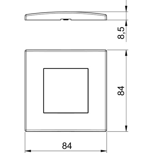 6119322 OBO AR45-F1 RW Abdeckrahmen Modul 45 1-fach 84x84mm rws Produktbild Additional View 1 L