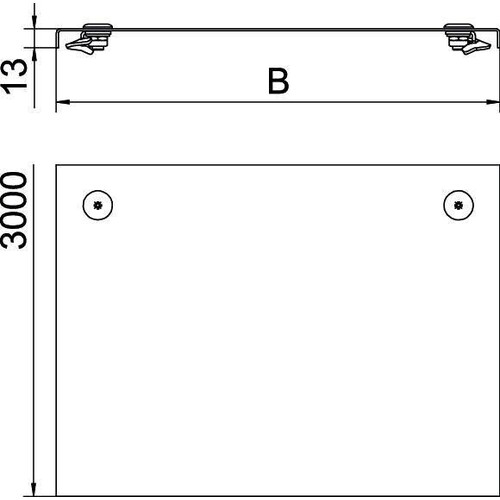 6052908 OBO DRL 300 VA4301 Deckel mit Drehriegel 300x3000 VA für Kabelrinne Produktbild Additional View 1 L