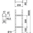 6208700 OBO LG 620 VS VA4301 Kabelleiter 60x200x6000 VA gelocht, mit VS-Sprosse Produktbild Additional View 1 S