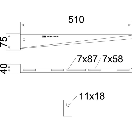 6420788 OBO AW 15 51 FT Wand- und Stielausleger B510mm Produktbild Additional View 1 L