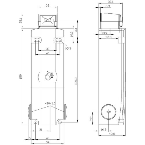 3SE5312-0SD11 Siemens Sicherheitsver. schalter mit Zuhaltung Produktbild Additional View 2 L