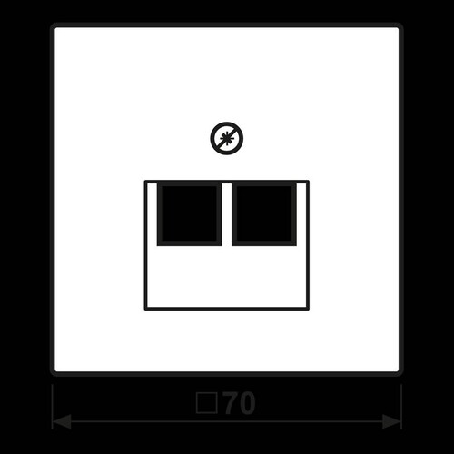 AL 2969-2 UA Jung Abdeckung UAE 2x8 UPO Aluminium Produktbild Additional View 1 L