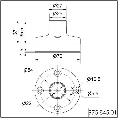 97584501 WERMA Fuß für Bodenmontage BM BK Produktbild Additional View 1 L