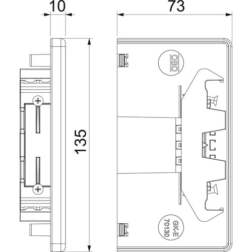 6274570 Obo GK-E70130RW Brüstungskanal Endstück 70x130 reinweiß Produktbild Additional View 1 L