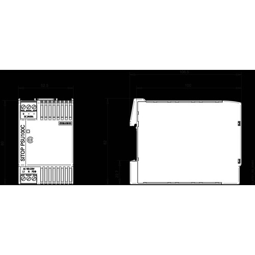 6EP1332-5BA10 SIEMENS Eingang AC-120-230 V (DC 110-30V) Ausg.: DC 24V/4A Produktbild Additional View 2 L