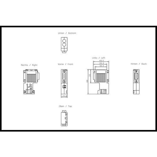 6ES7972-0BB12-0XA0 Siemens Simatic DP Anschlussstecker für Profibus bis 12mBit Produktbild Additional View 2 L