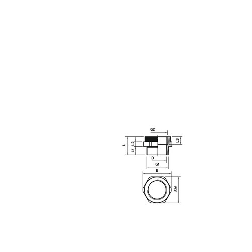 2031470 OBO 107 ADA PG21-M25 Adapter PG21-M25 Polyamid Ral7035 Produktbild Additional View 1 L