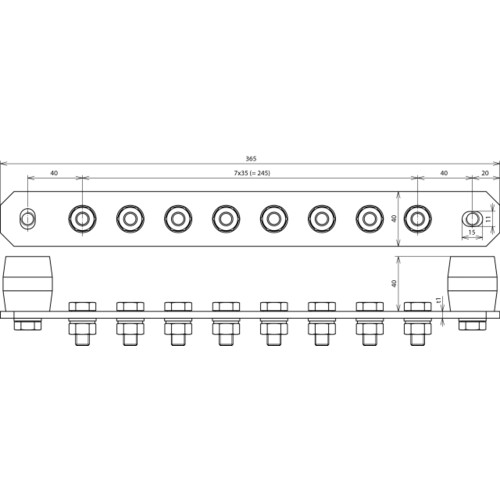 472229 Dehn Pot-Schiene Niro 6 Anschl. ohne Abdeckung Produktbild Additional View 1 L