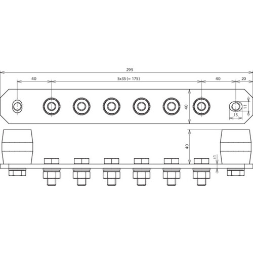 472209 Dehn Pot-Schiene Niro 6 Anschl. ohne Abdeckung Produktbild Additional View 1 L