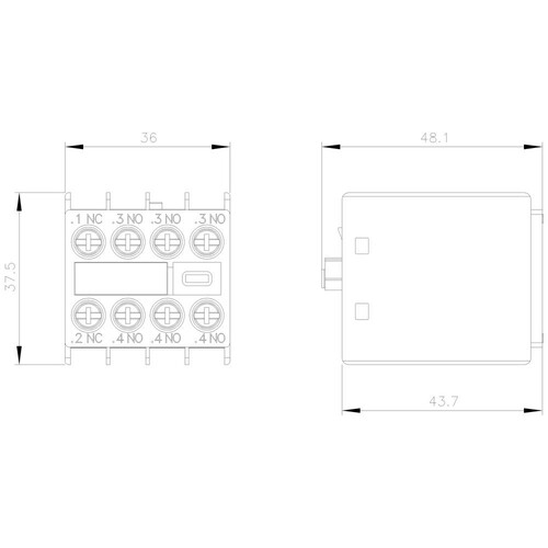 3RH2911-1HA31 Siemens Hilfsschalter 3S+1Ö für Schütze 3RT2 und 3RH2 Produktbild Additional View 2 L