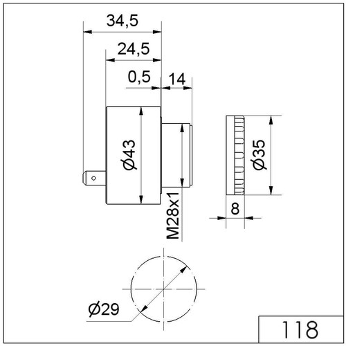 WE119 068 15 WERMA Elektr. Summer EM Dauer/Puls 24V AC/DC GY gelb Produktbild Additional View 1 L