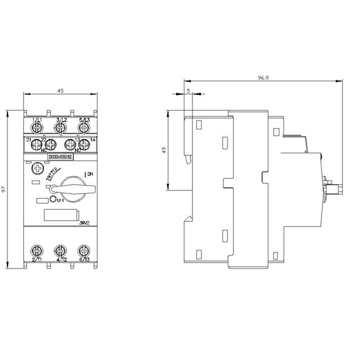 3RV2011-0GA15 Siemens 1S+1OE LEISTUNGSSCHALTER BGR. S00 Produktbild Additional View 2 L