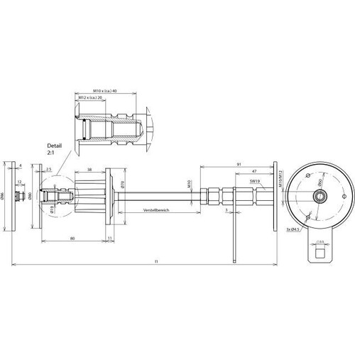 478550 DEHN Wanddurchführung NIRO druckwasserdicht 400-500mm (V4A) Produktbild Additional View 2 L