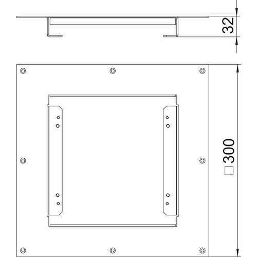 7428544 OBO DUG RK UAN 4 Montagedeckel für Kassetten in HB 300x300x32 Stahl feu Produktbild Additional View 1 L