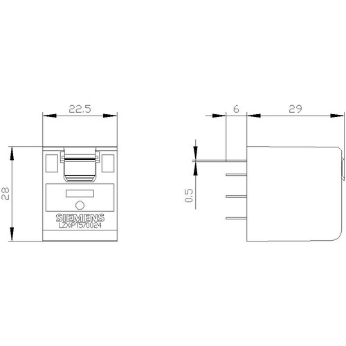 LZX:PT570024 SIEMENS Steckrelais 4 Wechsler 24VDC 6A Breite 22,5mm Produktbild Additional View 2 L