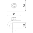 6355072 OBO KWH 25 FT Klemmwinkel mit Hakenschraube h=25mm 60x50 St FT Produktbild Additional View 1 S