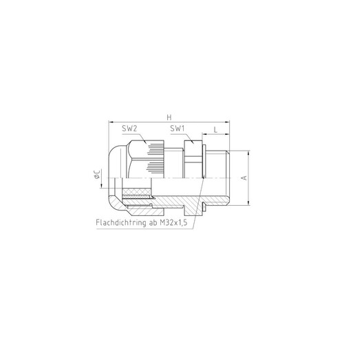 50.625PA/RSW JACOB Perf. Kabelverschr. M25x1,5 schwarz mit 2-Teil. Reduzier-Di. Produktbild Additional View 1 L