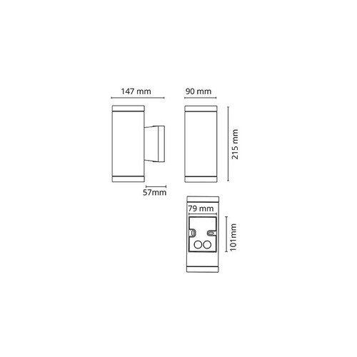 623682 SG Echo Wandleuchte graphit 2x35W GU10 Produktbild Additional View 1 L