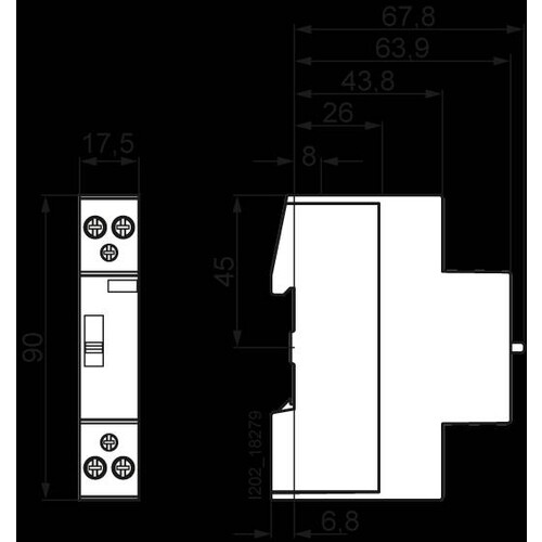 5TT5800-6 SIEMENS Insta Schütz 2S 20A 230VAC 0/1 Automatic Produktbild Additional View 2 L