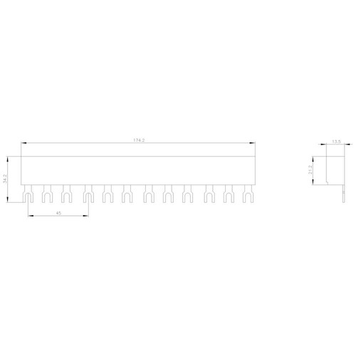 3RV1915-1CB Siemens 3PHAS-SAMMELSCHIENEN BGR.S0/S00 Produktbild Additional View 1 L