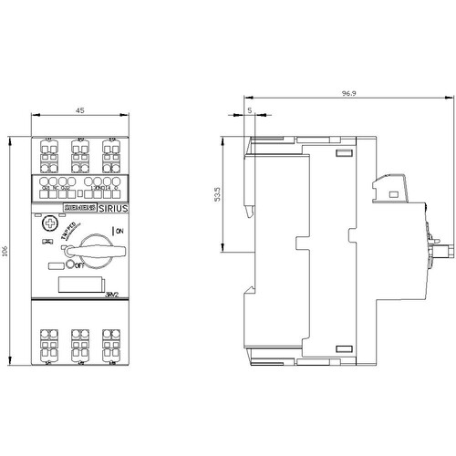 3RV2011-0AA25 Siemens LEISTUNGSSCHALTER FEDERZUGANSCHL. 0,16A Produktbild Additional View 2 L