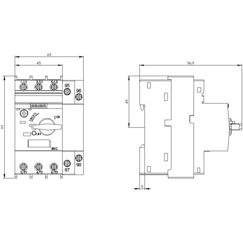 3RV2111-1EA10 Siemens LEISTUNGSSCHALTER SCHRAUBANSCHL. 4A Produktbild Additional View 2 L