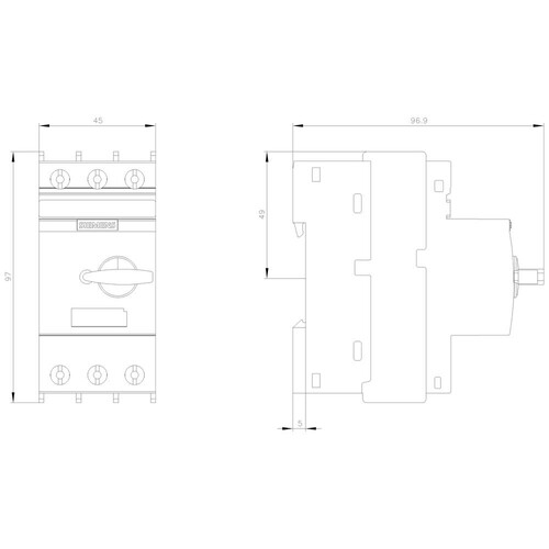 3RV2321-4DC10 Siemens LEISTUNGSSCHALTER SCHRAUBANSCHL. 25A Produktbild Additional View 2 L